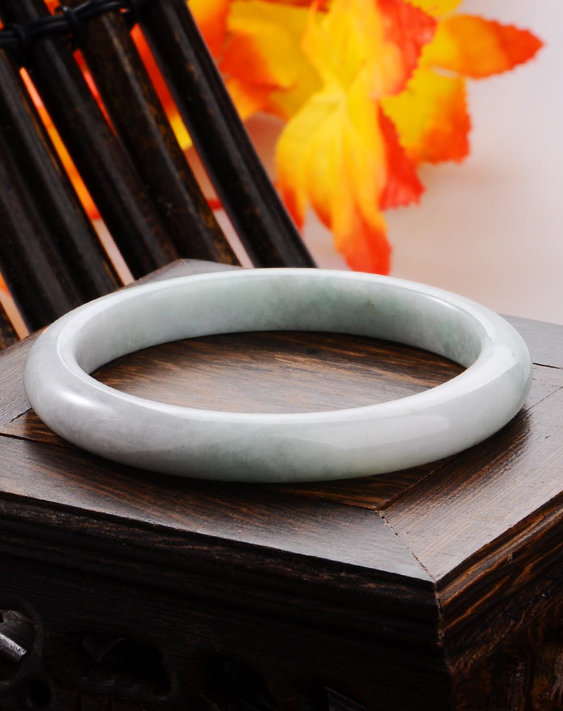 天然翡翠a货豆种水润厚装紫罗兰手镯