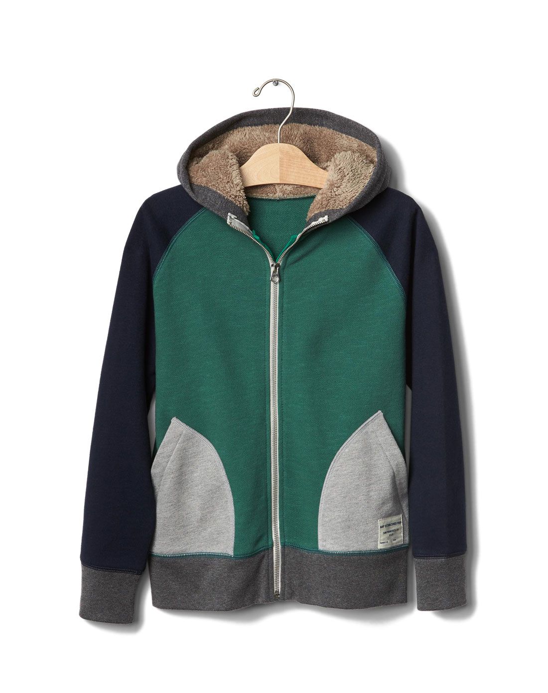 > 男童连帽开襟长袖卫衣