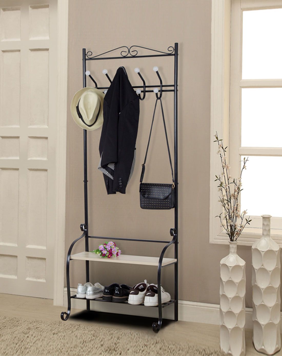 香贝里-雅客集系列巴里特黑色门厅衣架