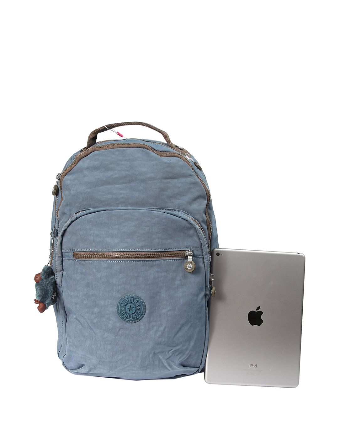 > kipling经典时尚女士蓝色双肩包