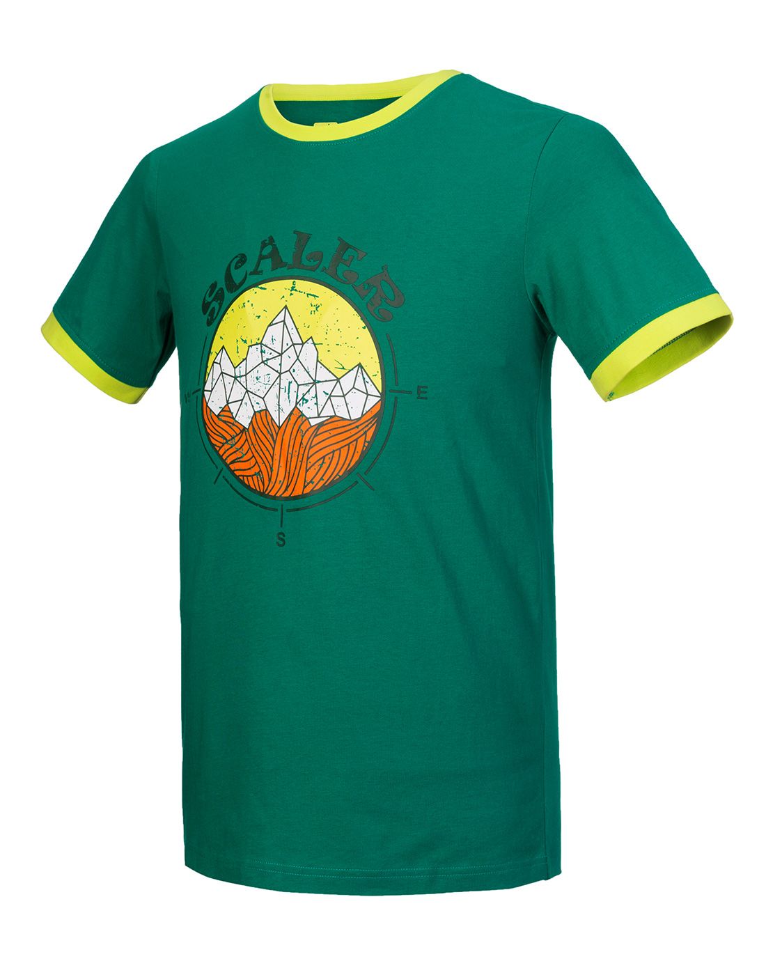 棉质舒适 男翠色圆领文化衫 时尚户外