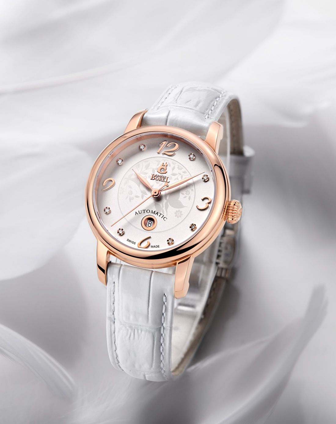 依波路 【蝴蝶花系列】优雅蝴蝶花镶钻机械女表