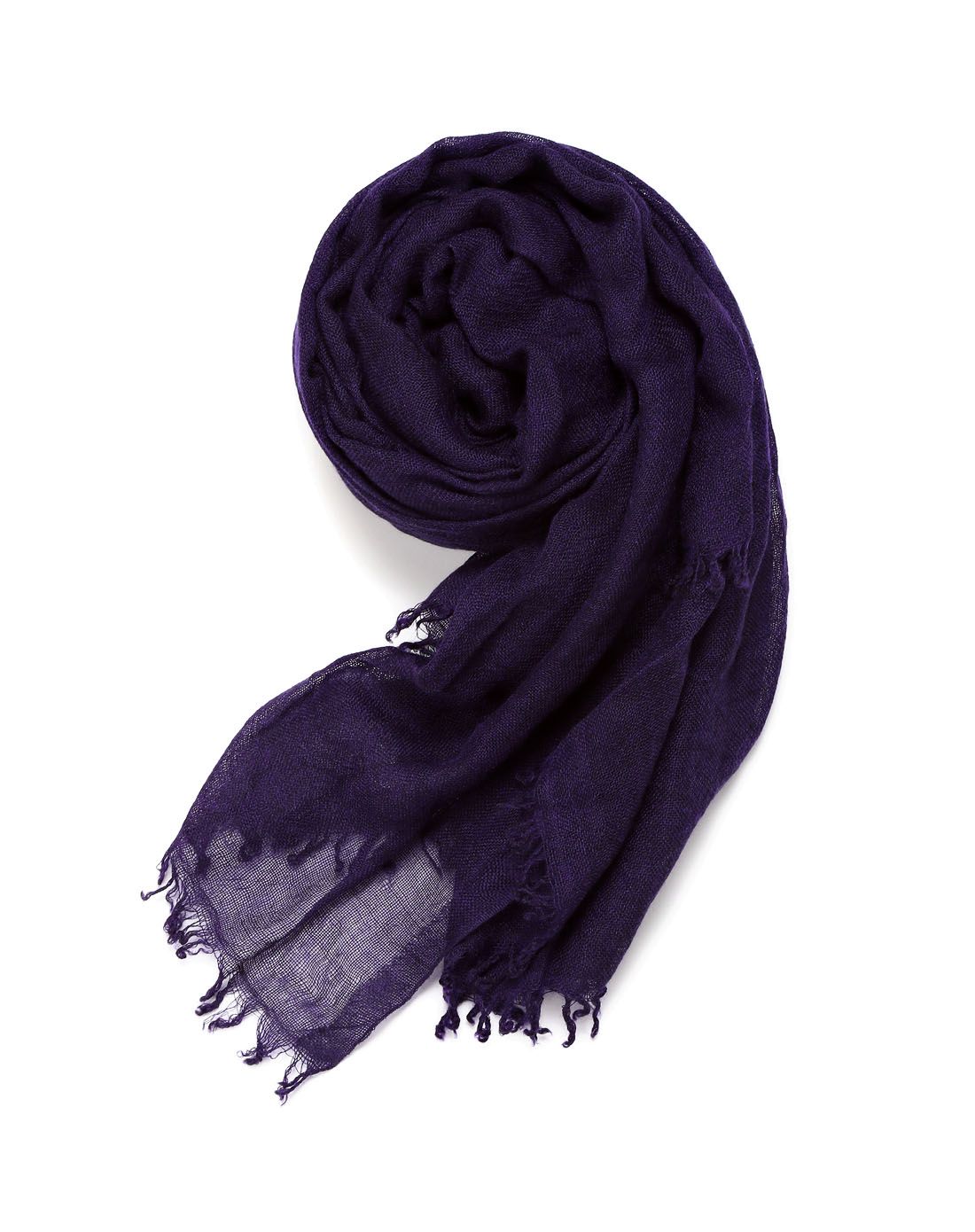 深紫蓝色时尚简约围巾