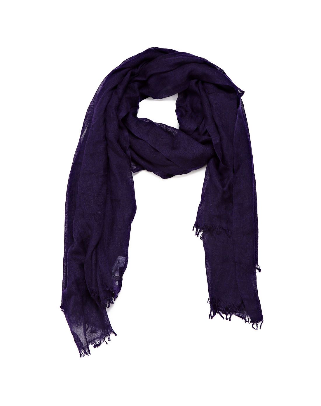 深紫蓝色时尚简约围巾