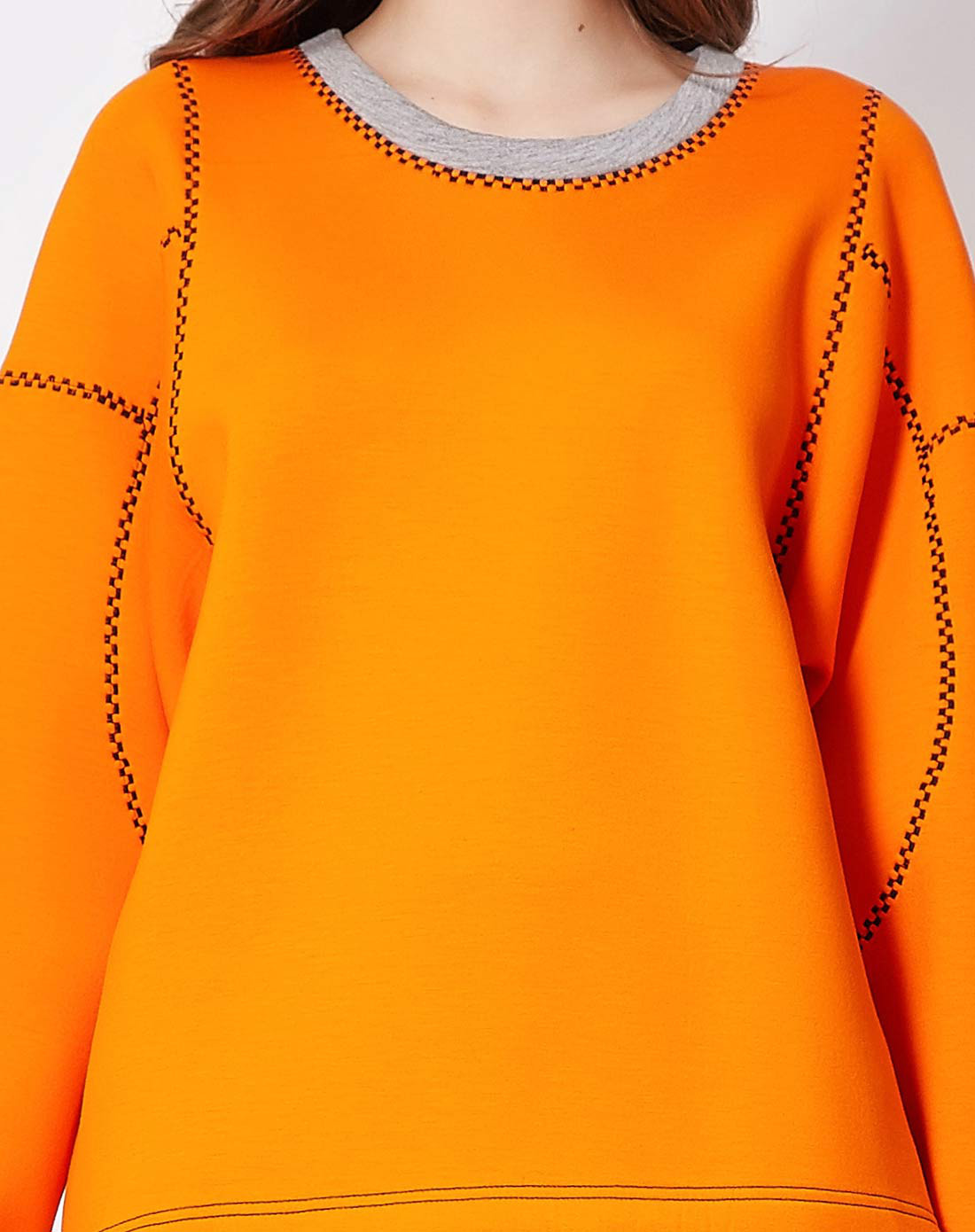 橙色时尚活力长袖上衣