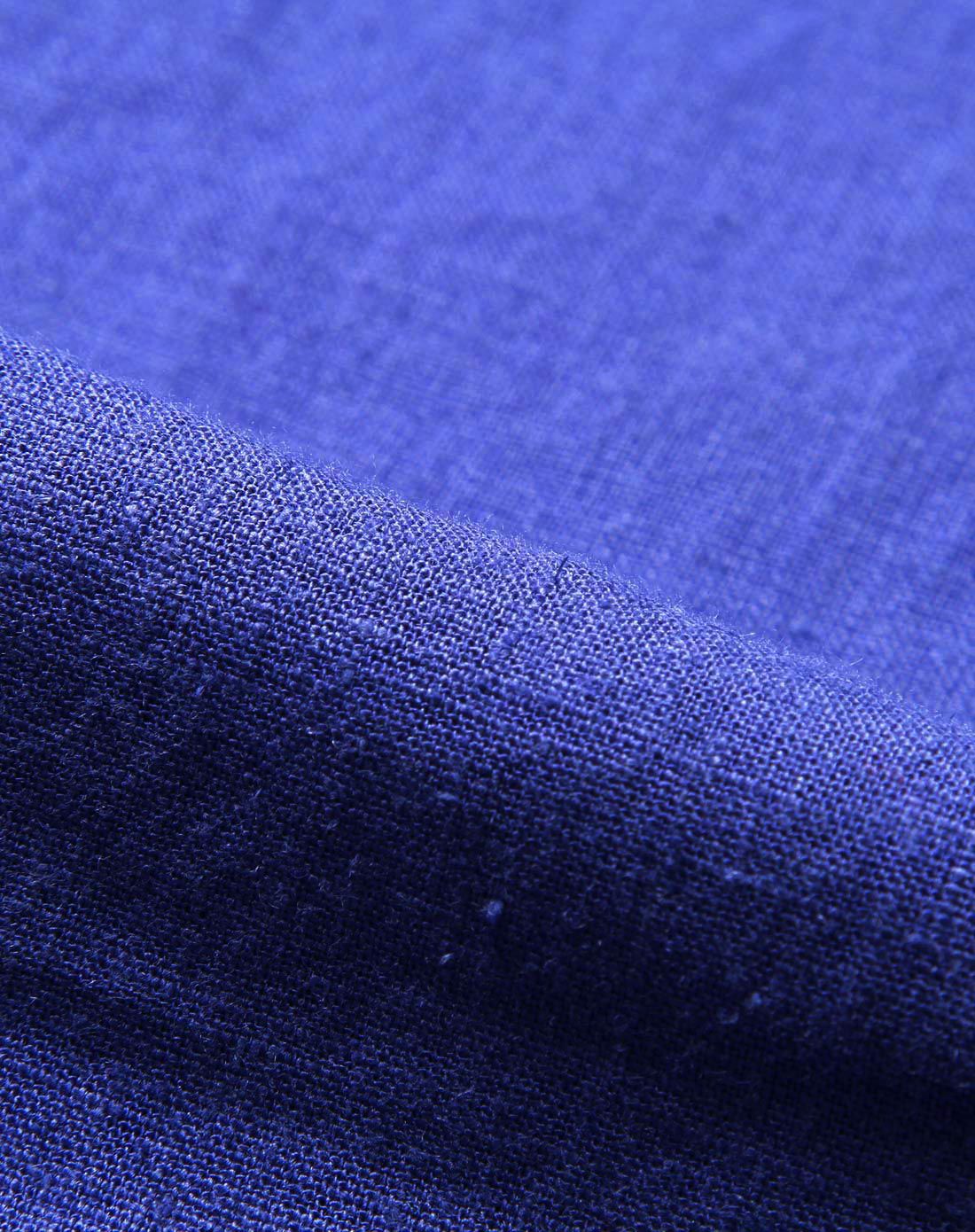 蓝色亚麻个性百搭宽松版休闲衫