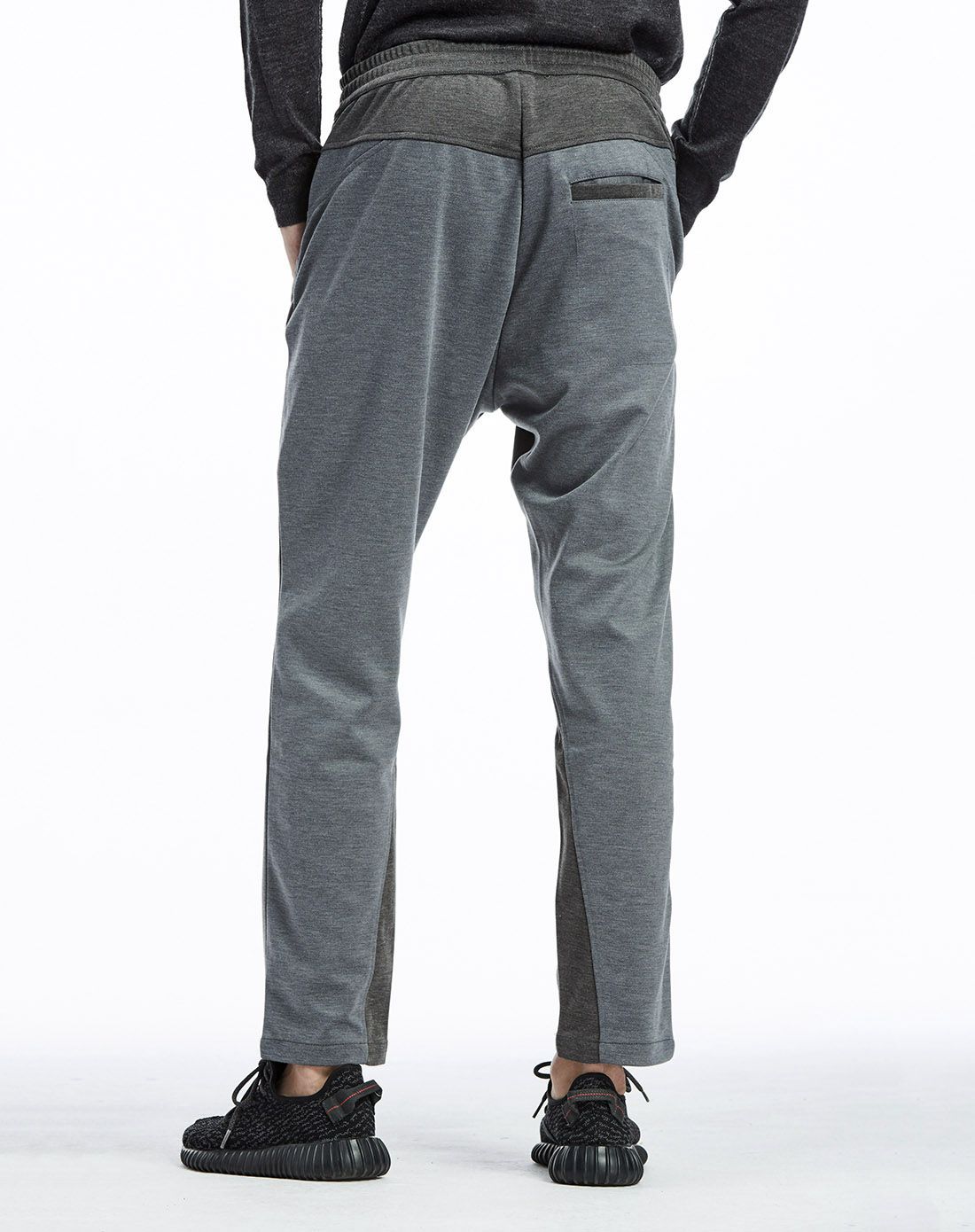 男性灰色梭织裤