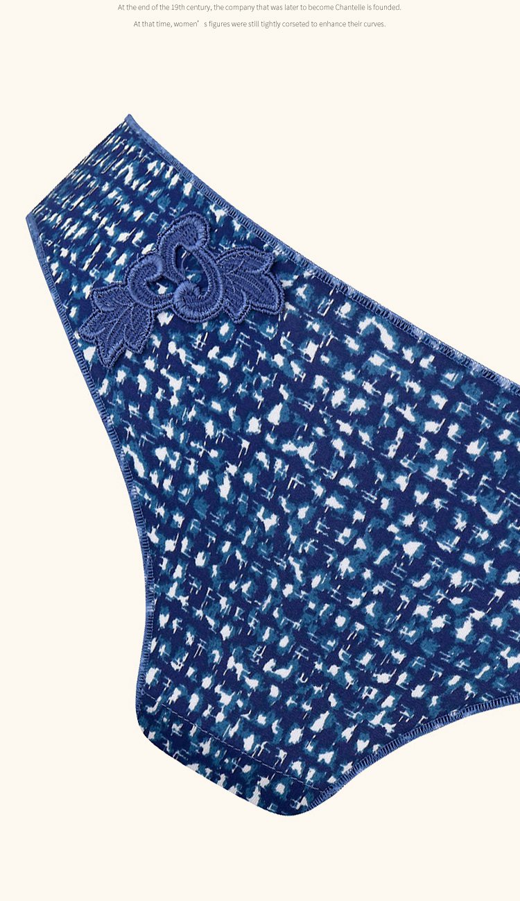 hedona系列印花水溶花点缀低腰三角内裤蓝色c23380blue_唯品会