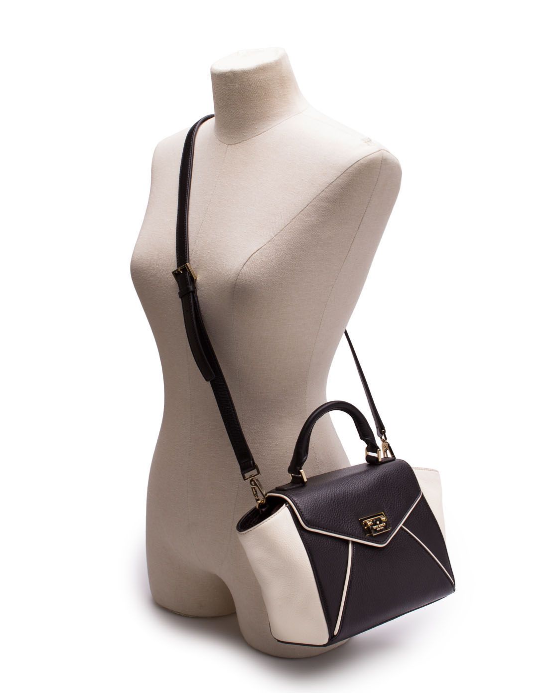 kate spade女款wellesley挎包 黑白拼色