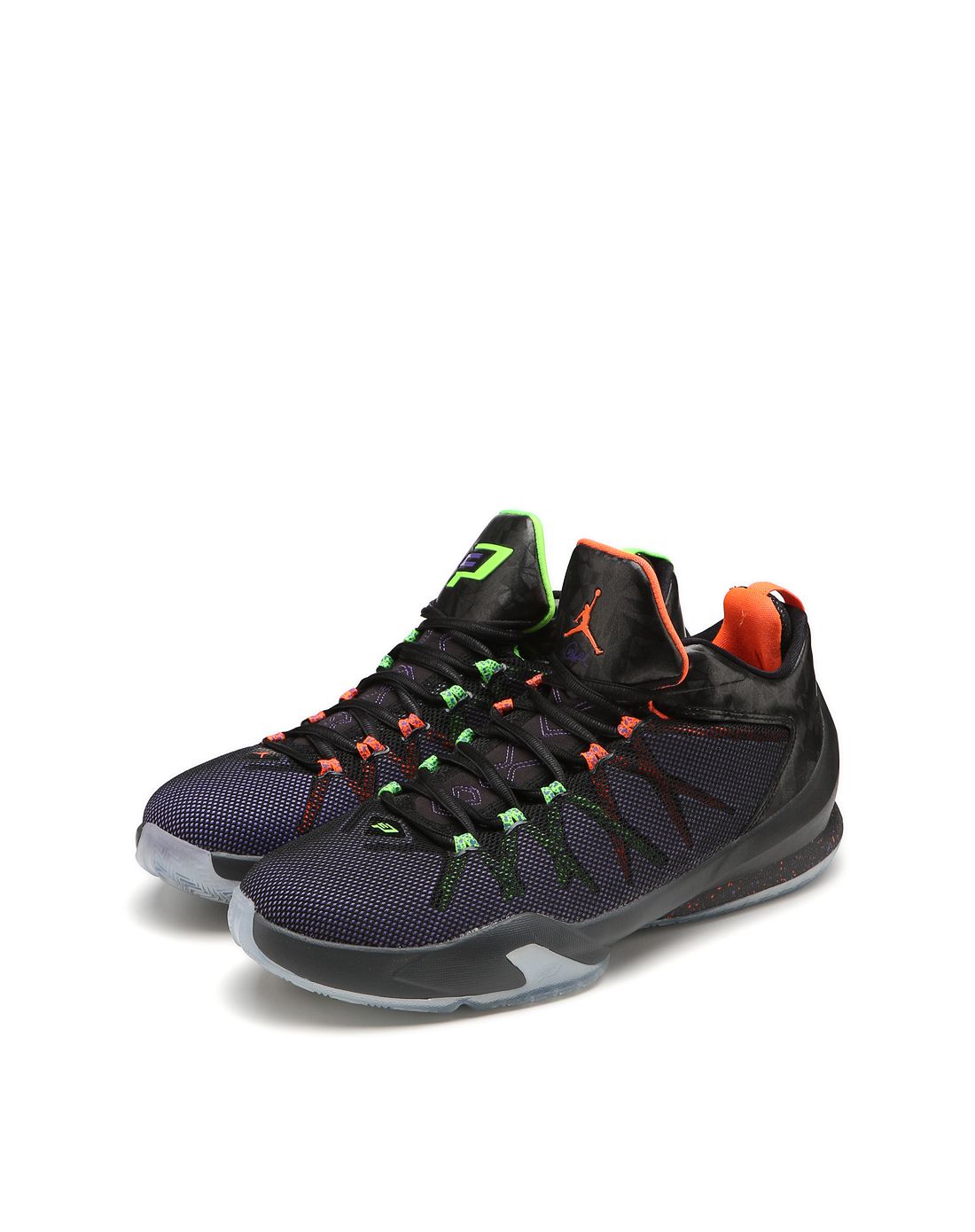 jordan cp3viii ae 男款黑配橙红色篮球鞋