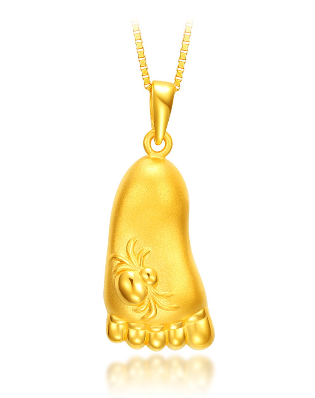 谢瑞麟 足金小脚丫知足常乐吊坠