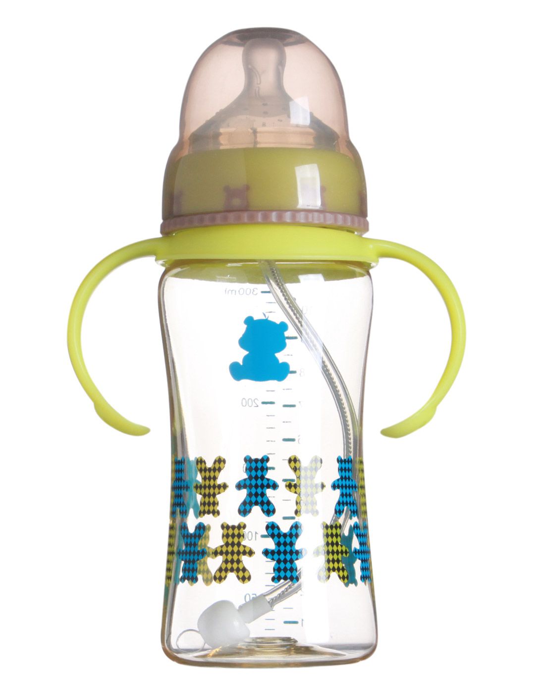 小白熊母婴用品专场小白熊宽口手把吸管ppsu奶瓶300ml(小熊)09395