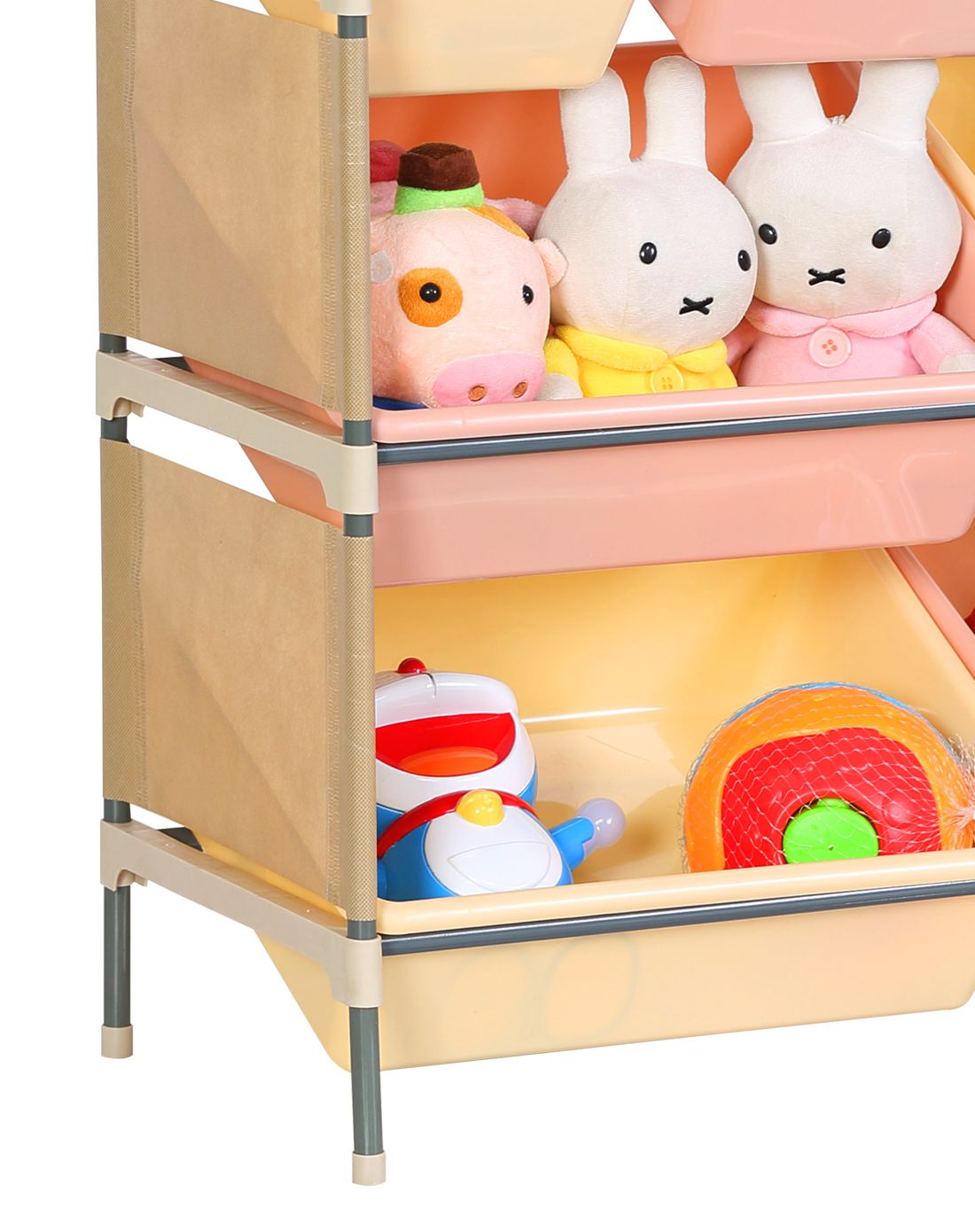 新品4层8格宝宝收纳玩具柜米黄