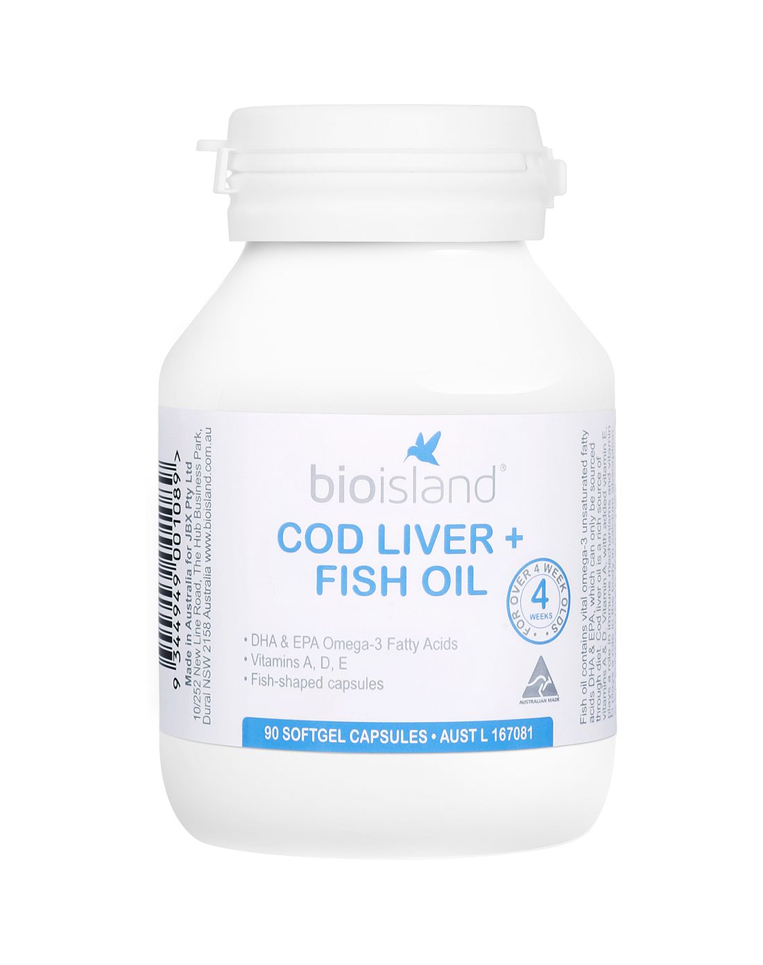 > 澳洲bio island婴幼儿鳕鱼油 90粒