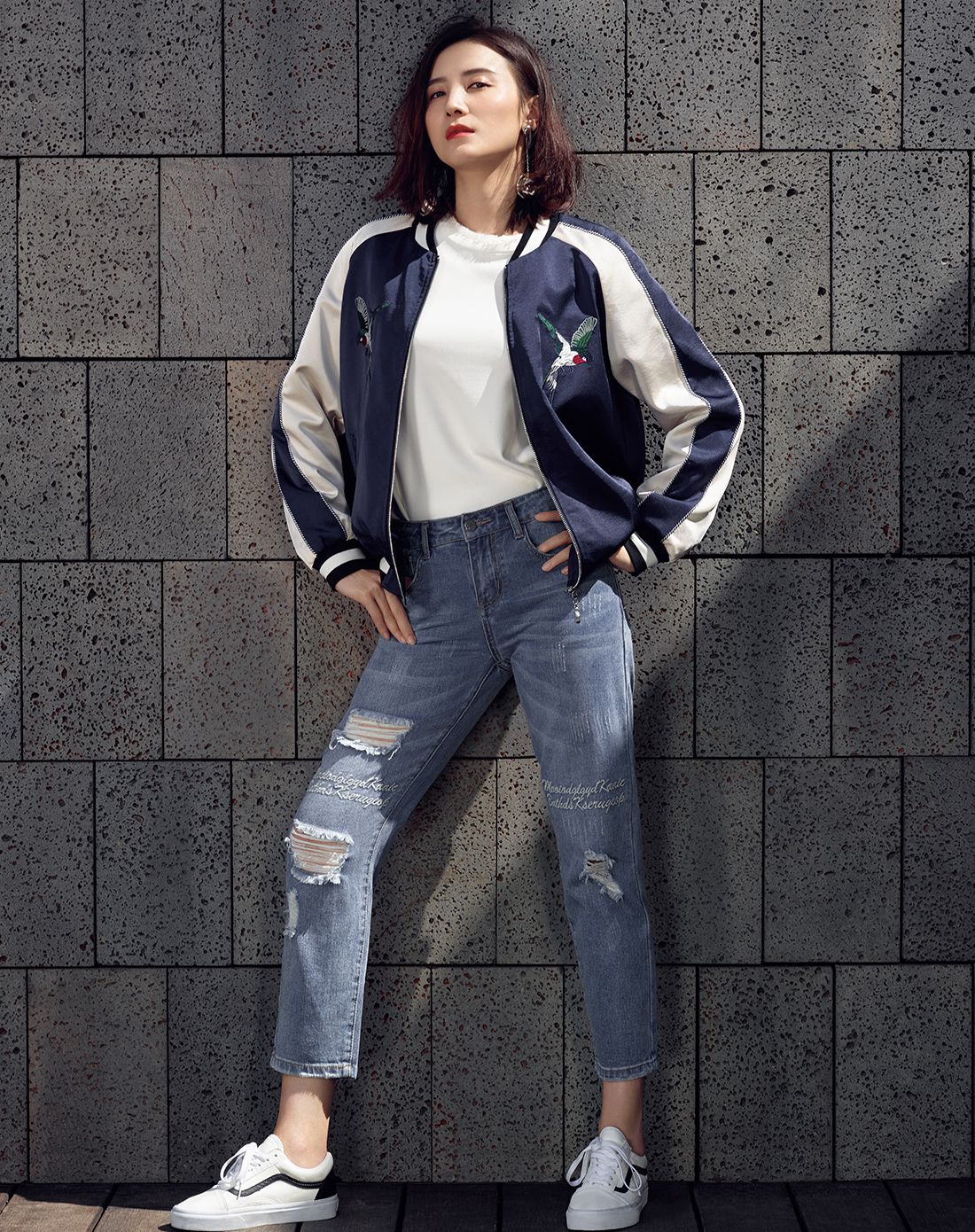 【宋佳明星同款】牛仔蓝牛仔长裤