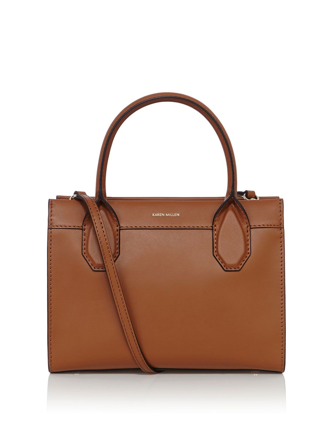 > karen millen棕色中号手提包
