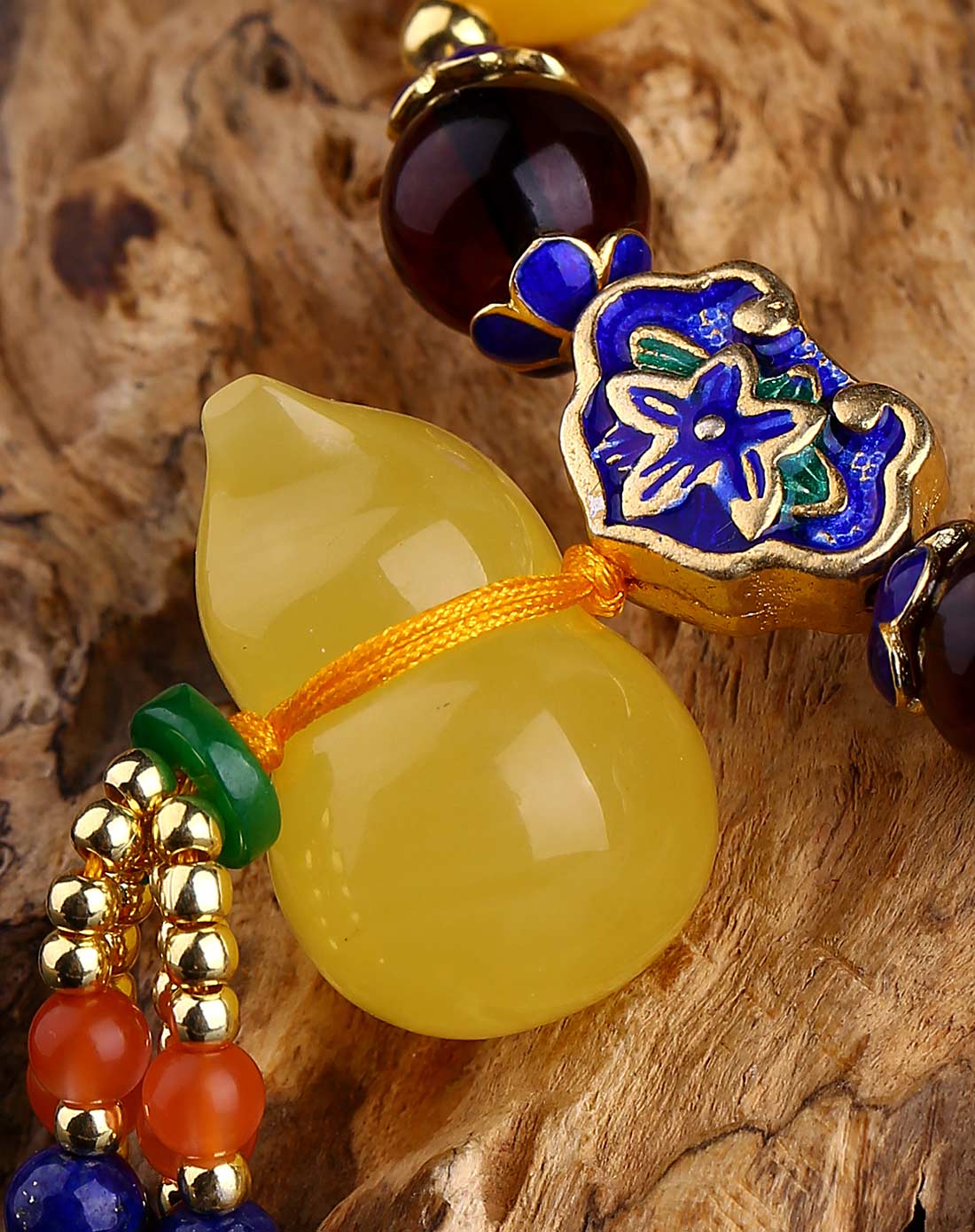 平安如意蜜蜡手链附证书