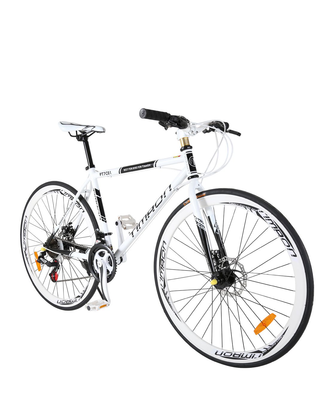 自行车专场直发货timaon 700c黑白色shimano 24s速时尚40h刀圈双碟刹