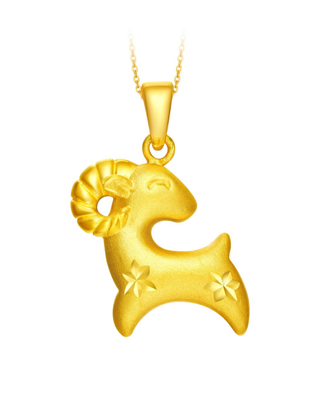 周大福 十二生肖羊黄金吊坠(计价)(不含项链)