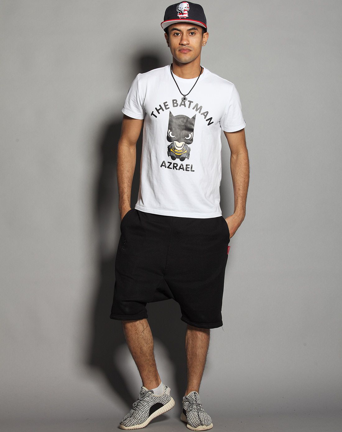 azrael新款蝙蝠侠潮牌男装白色短袖t恤