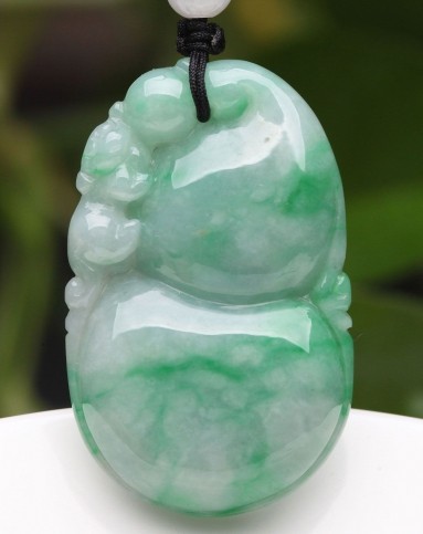 天然a货冰糯种飘阳绿翡翠葫芦吊坠