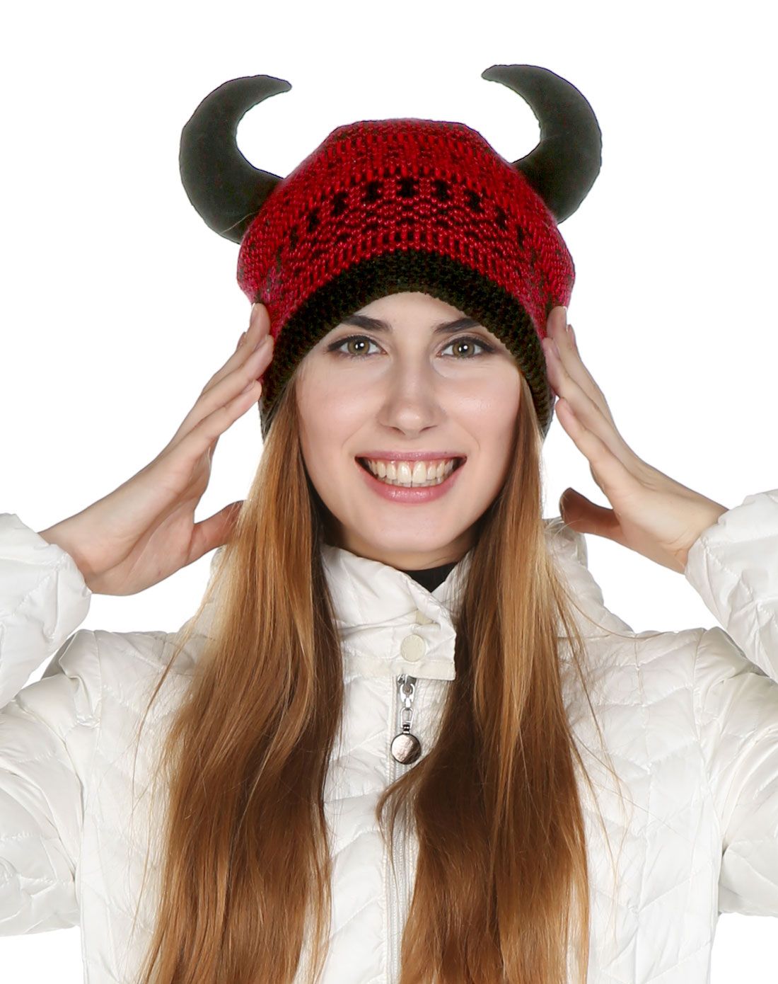 牛耳造型 女性黑色卡通帽 保暖舒适