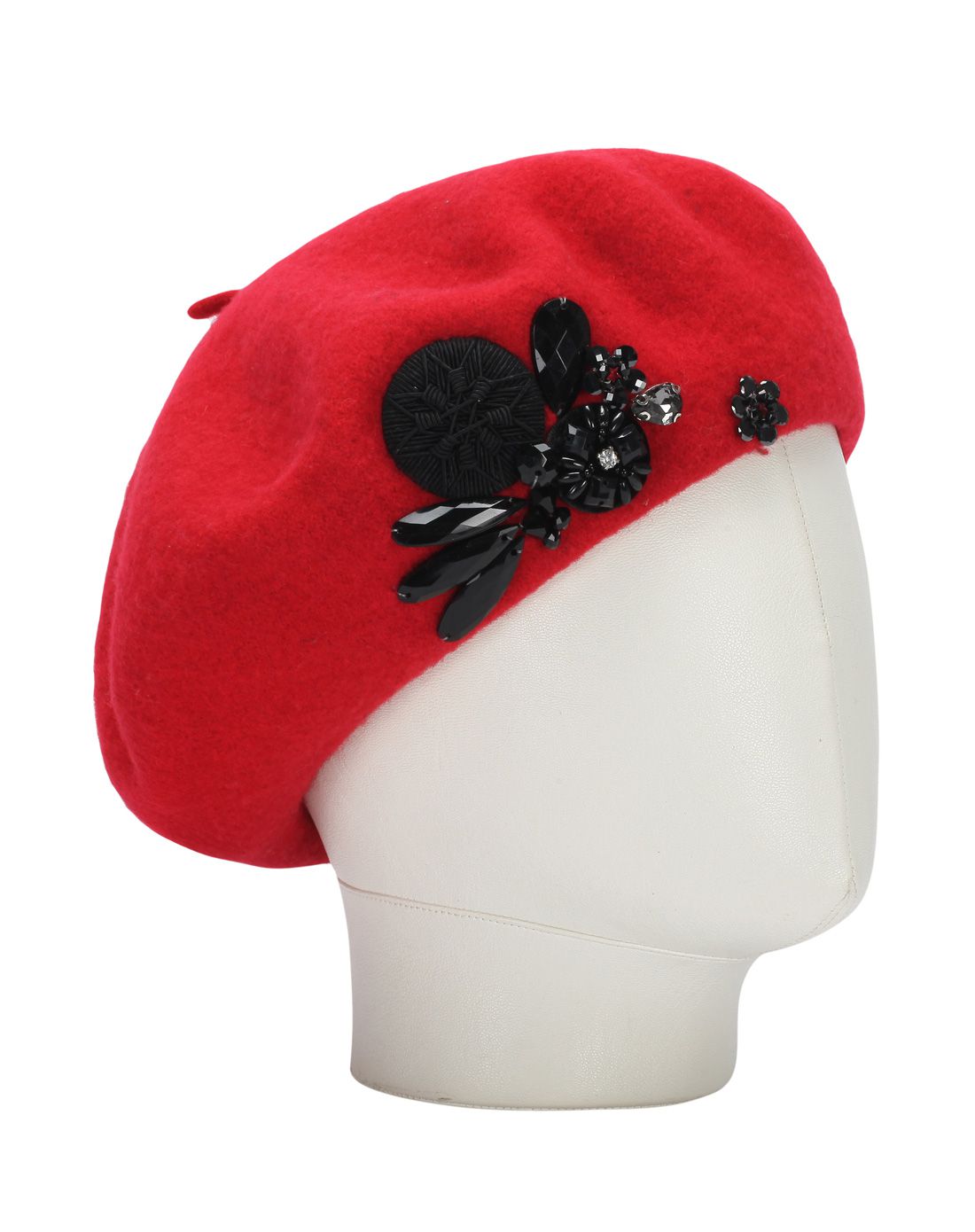 cherry chau 浪漫花漾红色贝雷帽