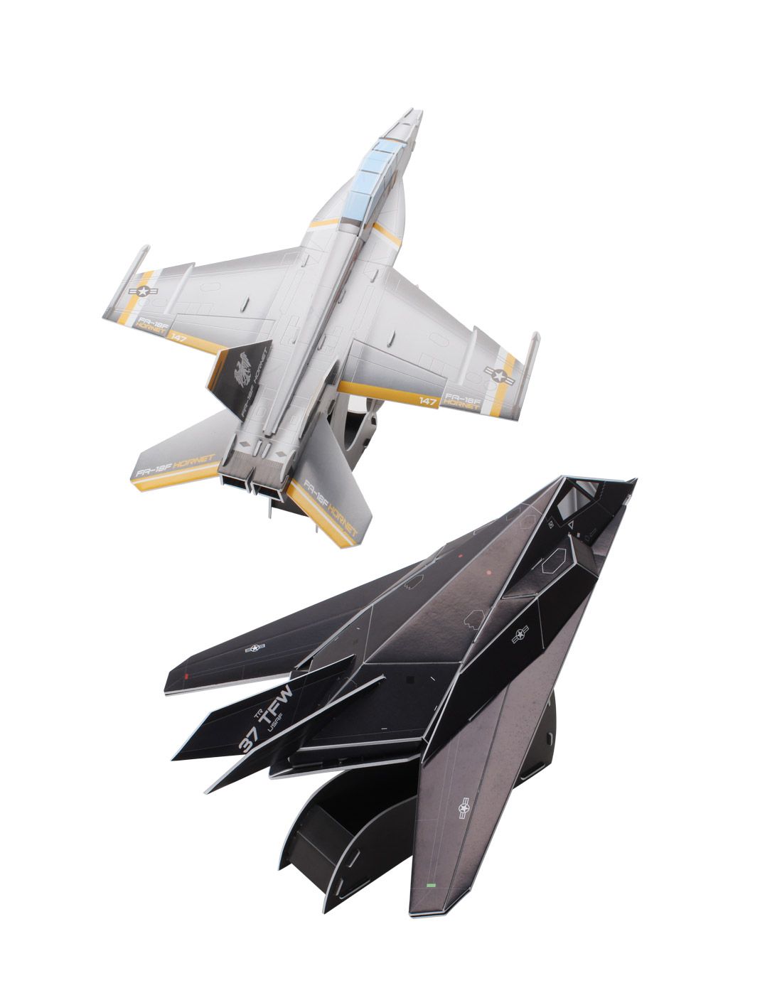 乐立方3d立体拼图军事系列大黄蜂&f117战斗机