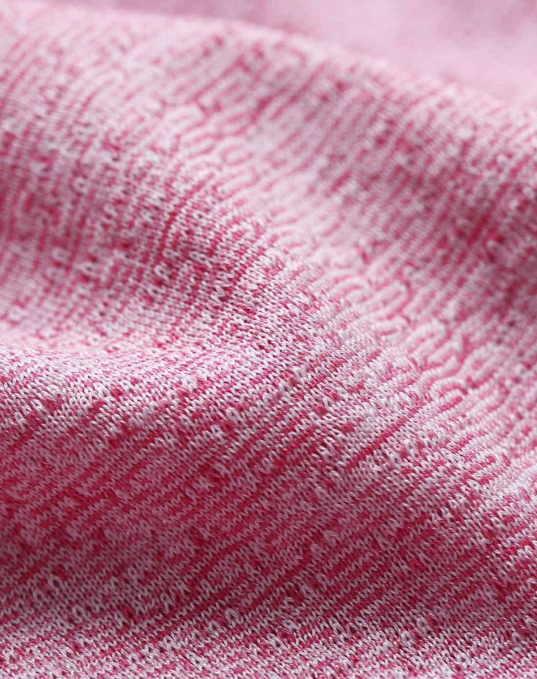 亲肤奢华蚕丝棉粉红色短袖t恤