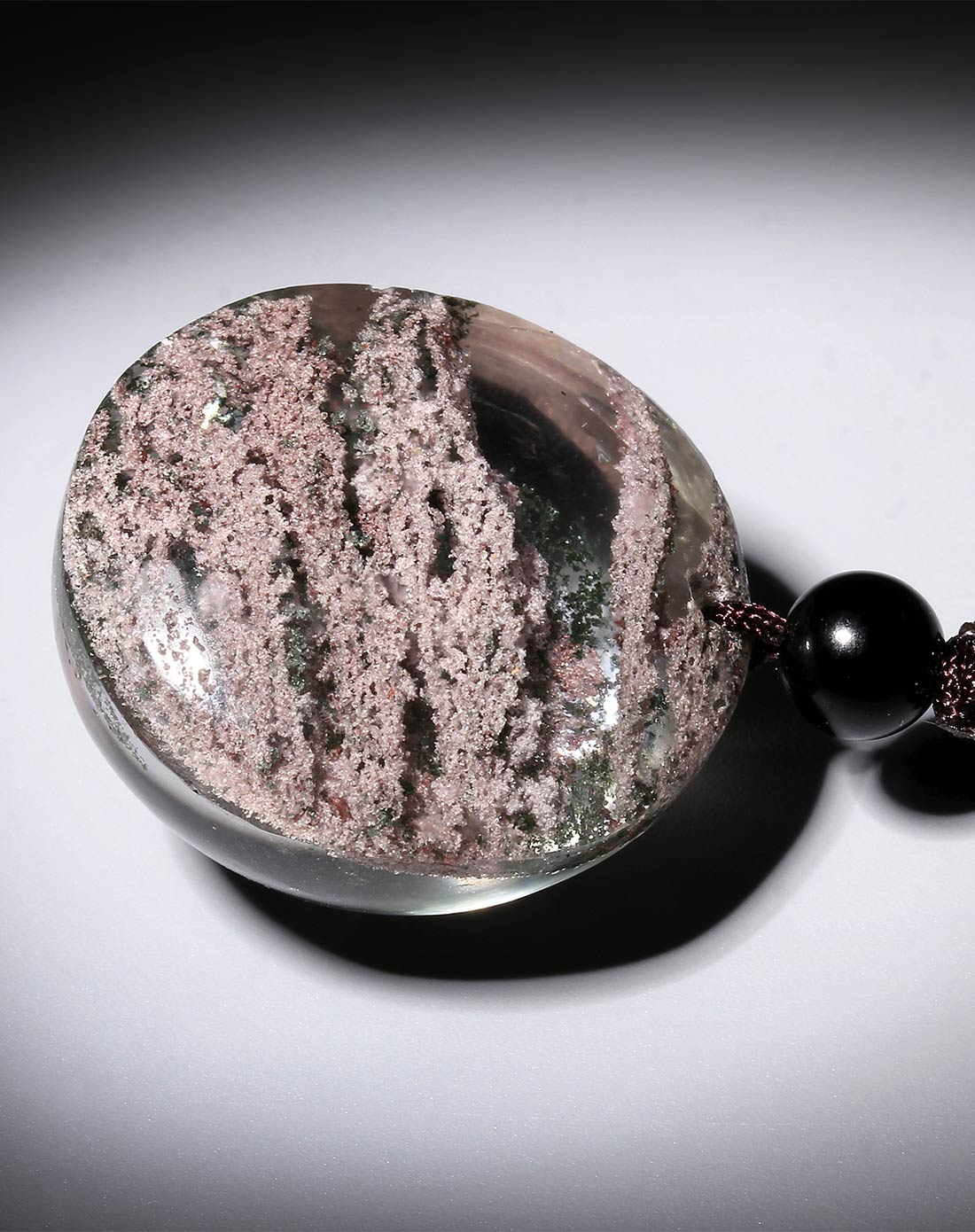 绝版稀有天然幽灵水晶珠链吊坠