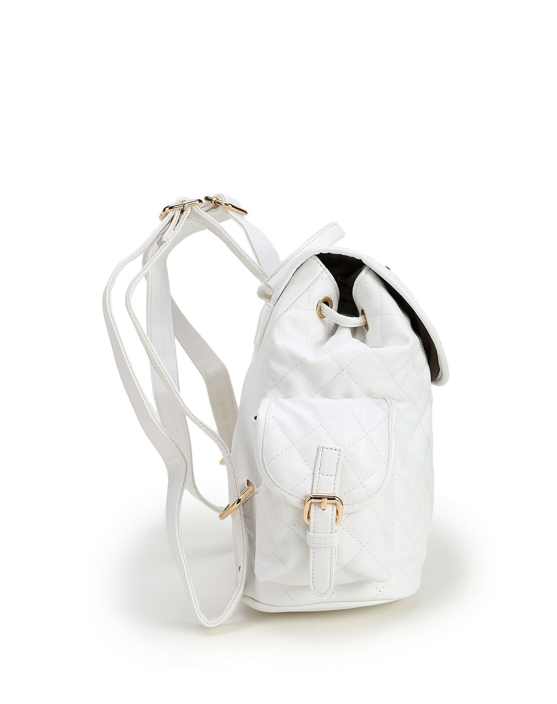 白色英伦风时尚双肩包