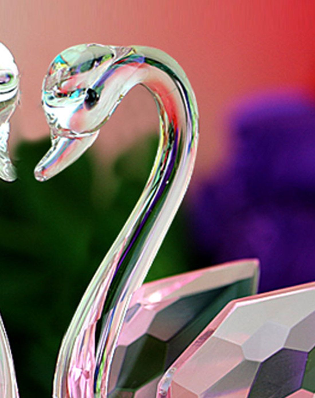 唯美创意水晶情侣天鹅摆件 形影不离