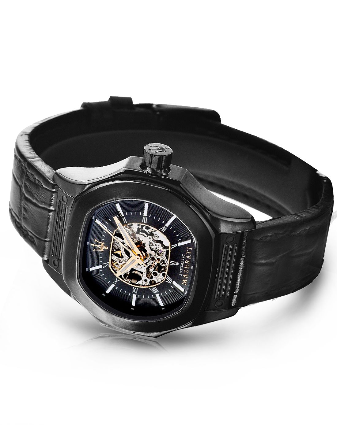 > maserati time 玛莎拉蒂神秘镂空时尚男士机械表r8821116008