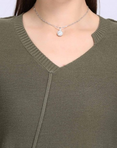 超细美丽诺羊毛将军绿中长款休闲套衫