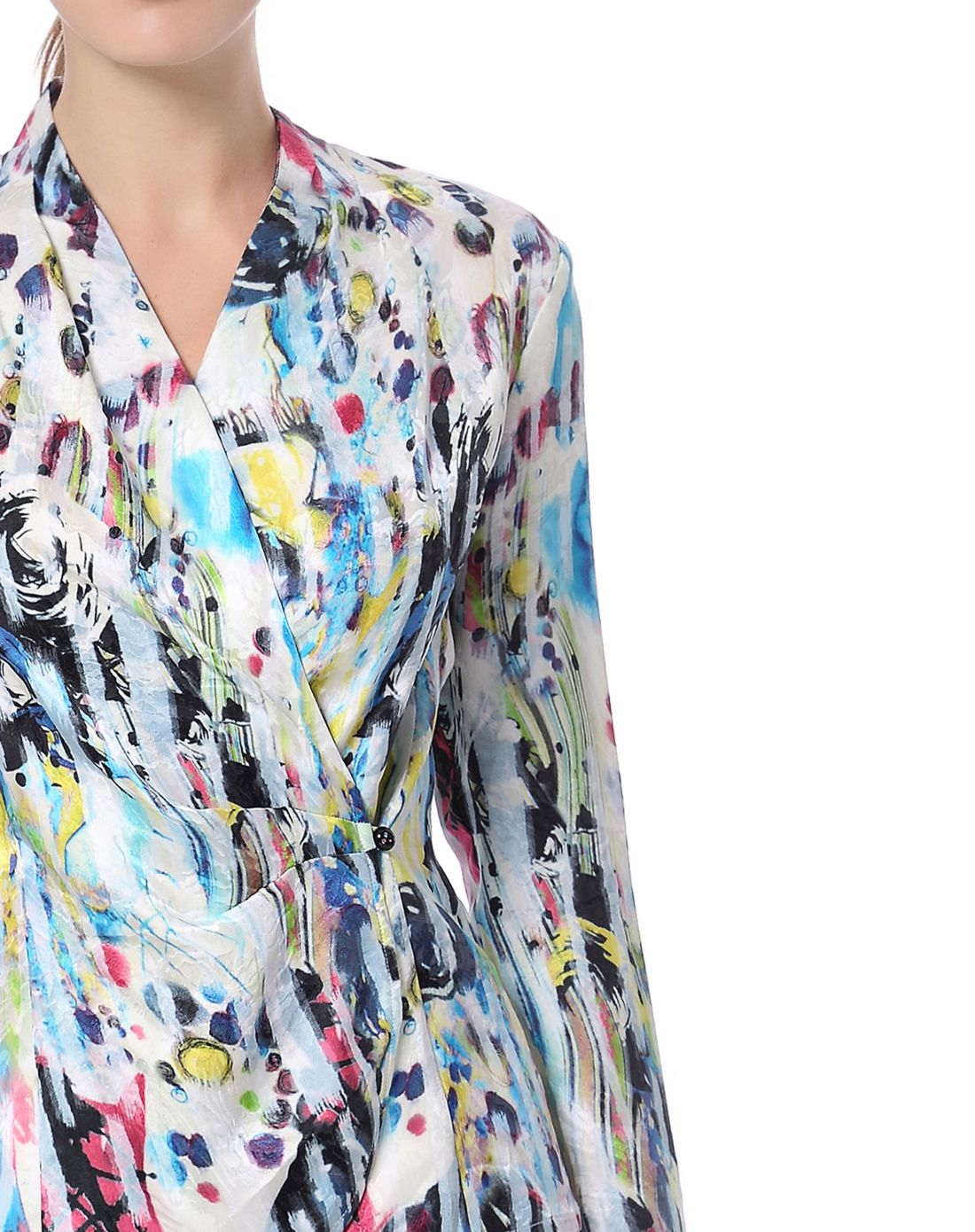 蒙迪爱尔mondial atelier蓝/多色印花舒适长袖女上衣mt6gs0223209