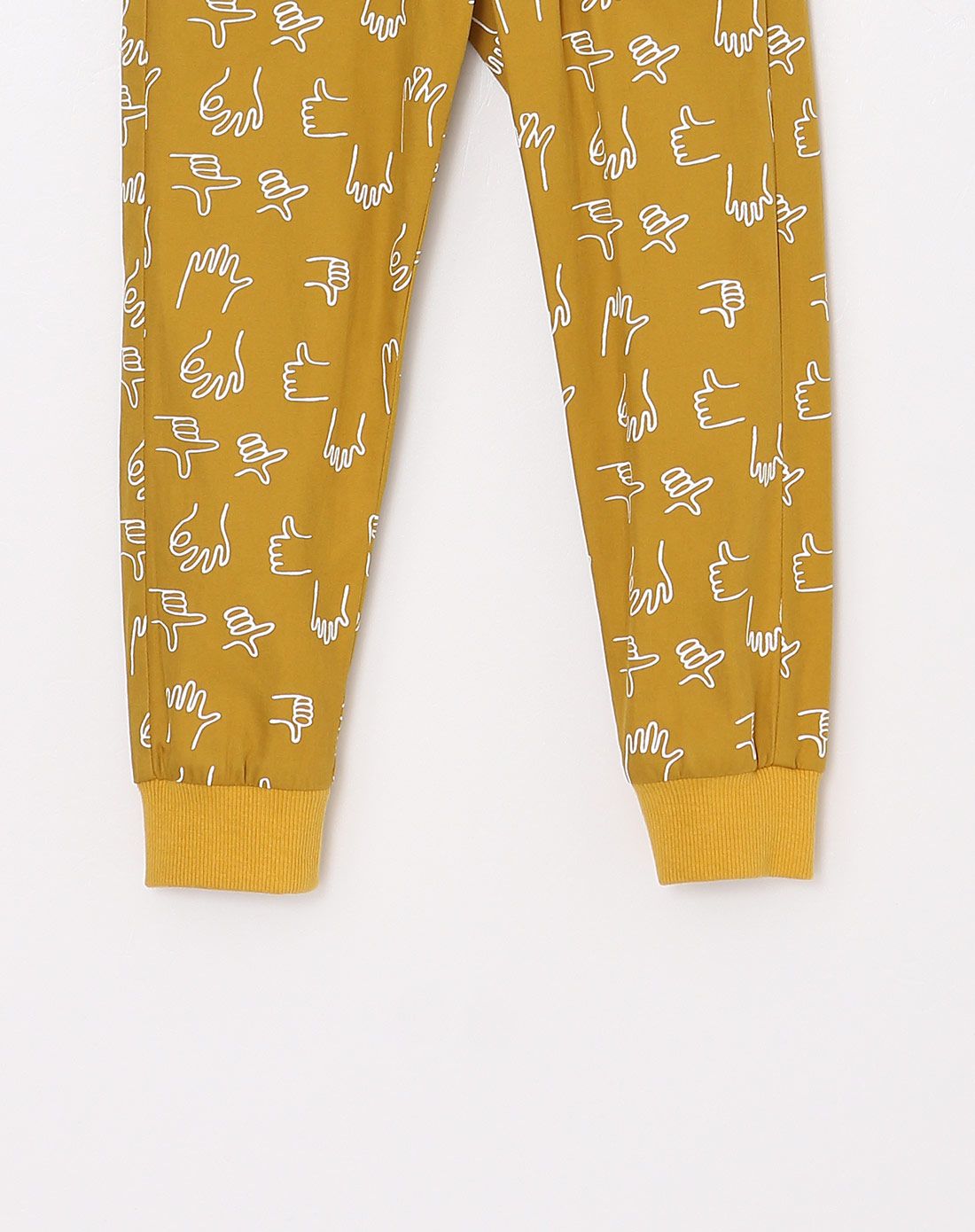 铭黄男童趣味印花休闲长裤