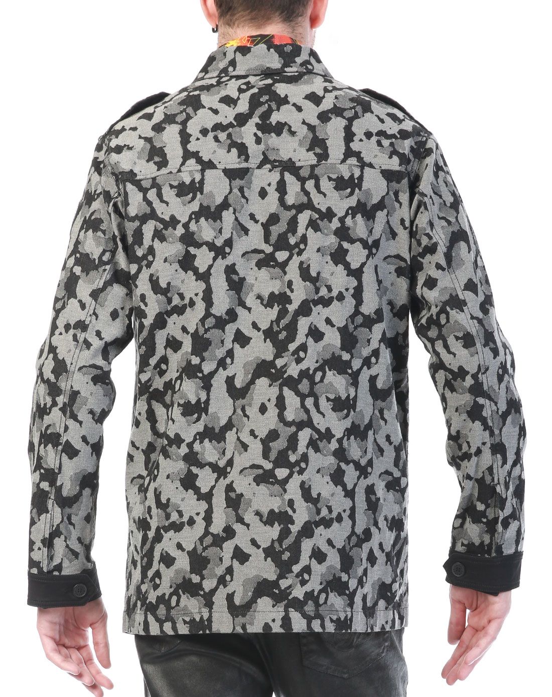 > 男款灰/黑色迷彩时尚长袖外套