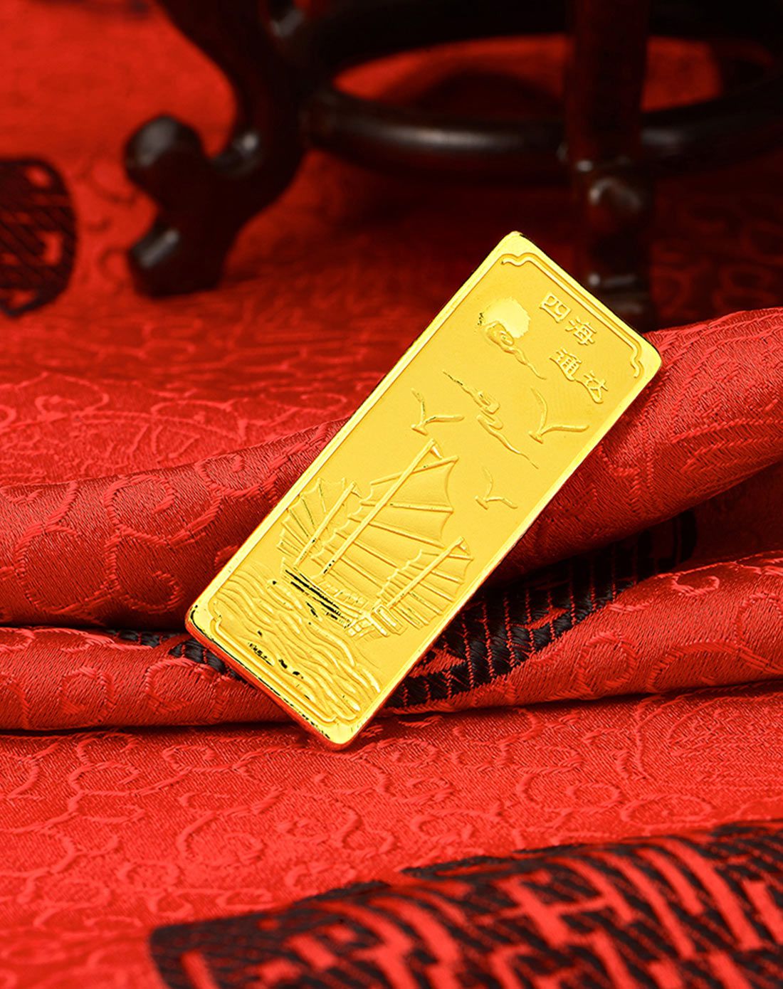 翠绿 足金999金条 细沙面一帆风顺30g