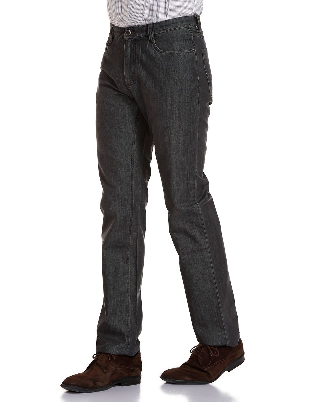 浅黑/灰色简约休闲中腰牛仔长裤