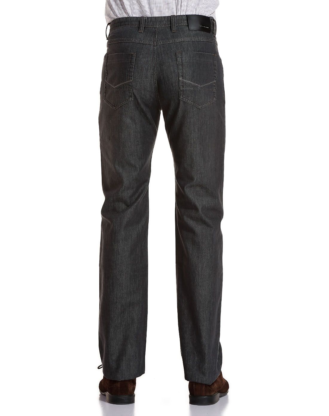 浅黑/灰色简约休闲中腰牛仔长裤