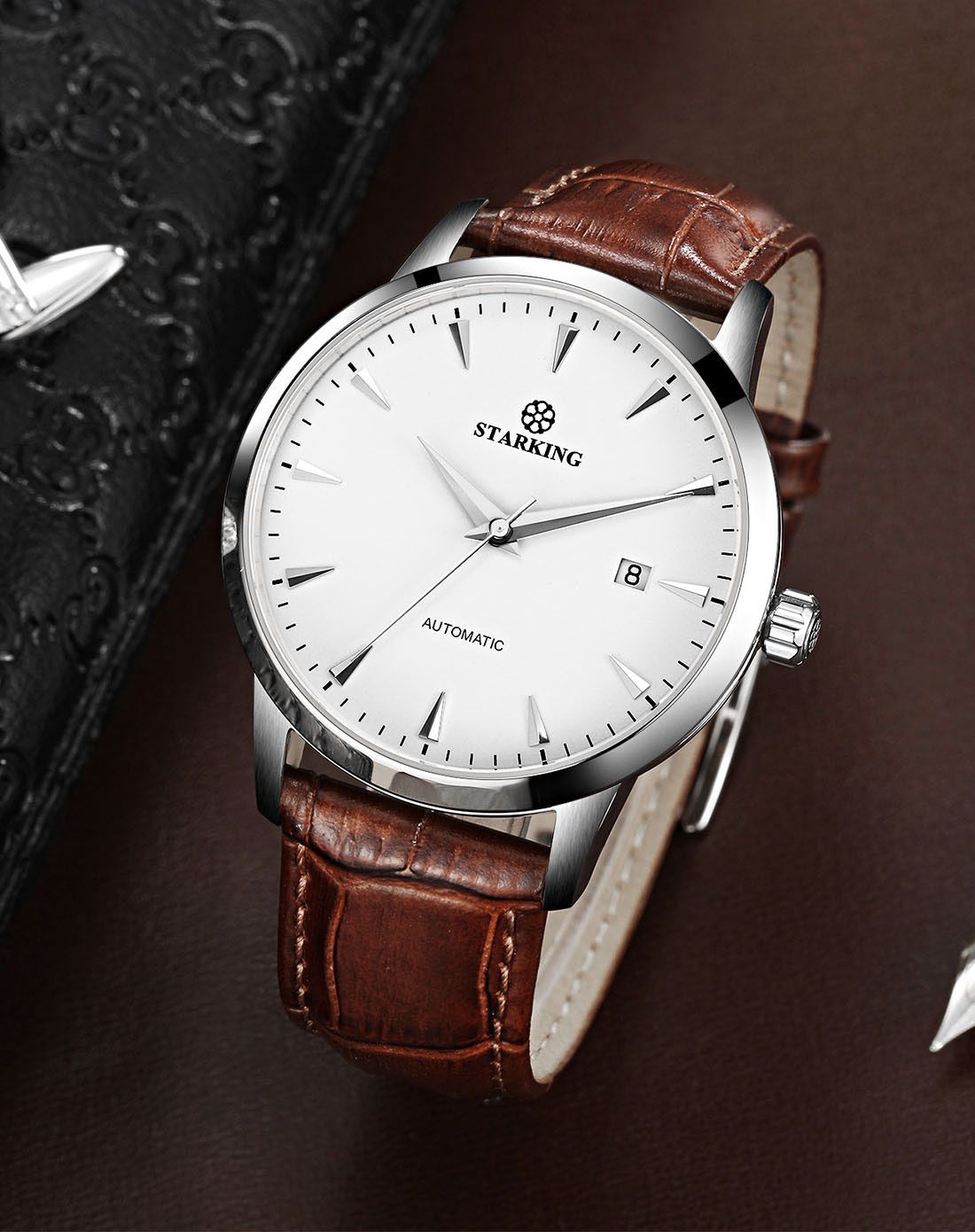 星皇【蓝宝石镜面】简约精钢全自动机械男表