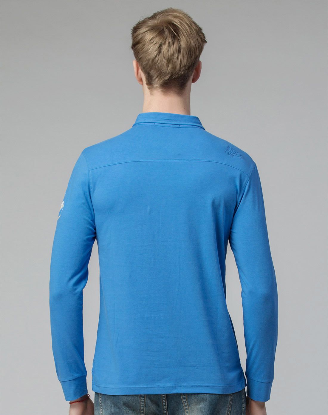 男式浅靛蓝色t恤