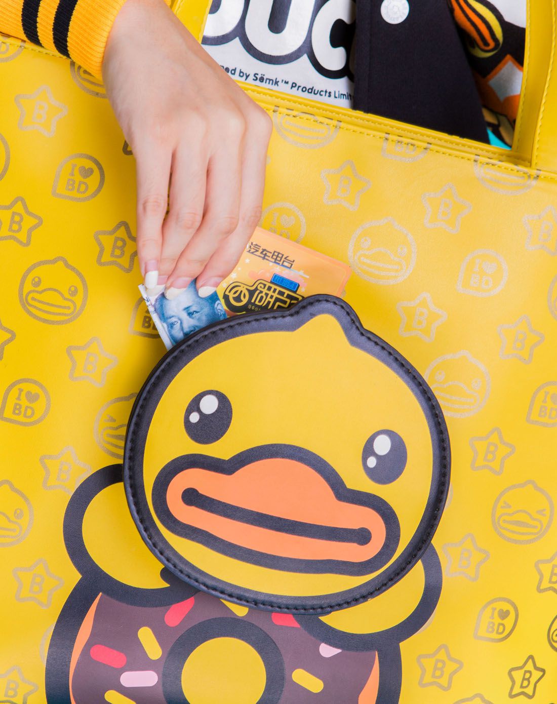 香港潮牌 b.duck 小黄鸭 pu单肩包/鸭头黄