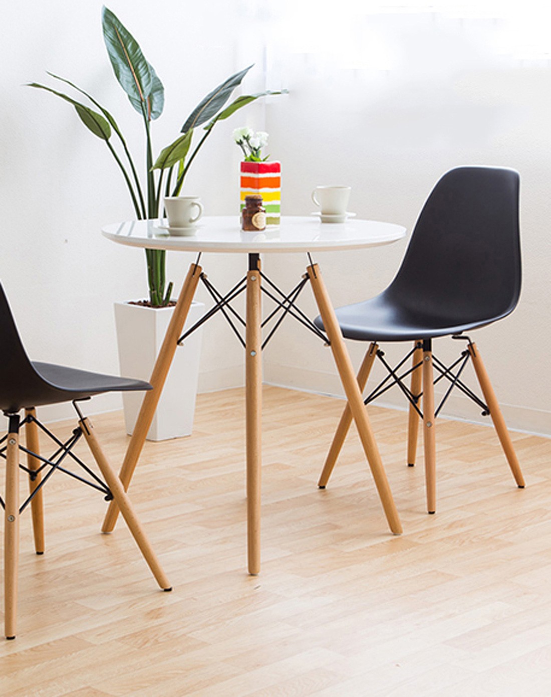 【出口日韩】拆装人体工学茶几方桌圆桌子【包邮楼下】黑色款