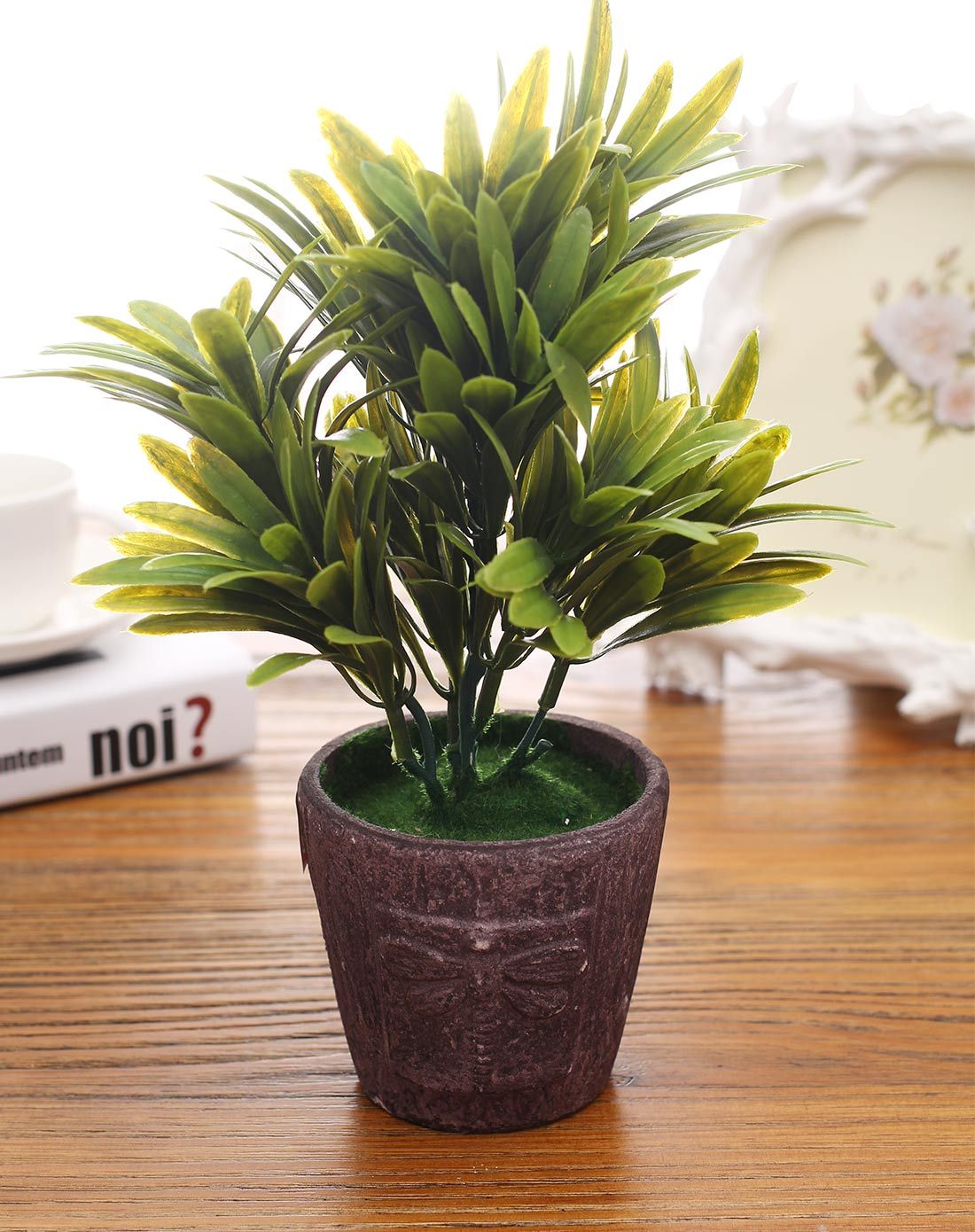 jm高仿真绿色罗汉草办公居家盆景摆件