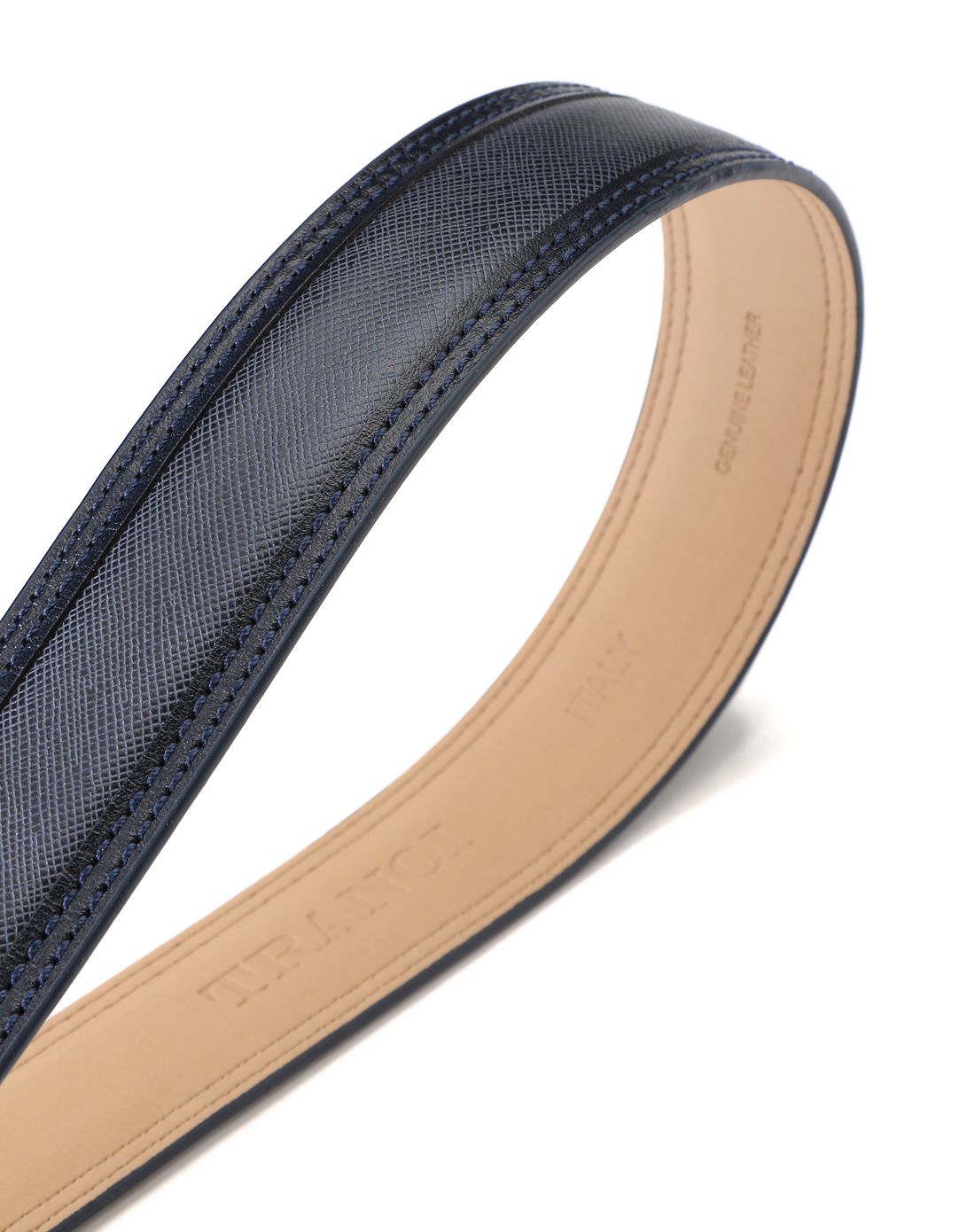 意大利男士四季正装牛皮革宽皮带蓝色