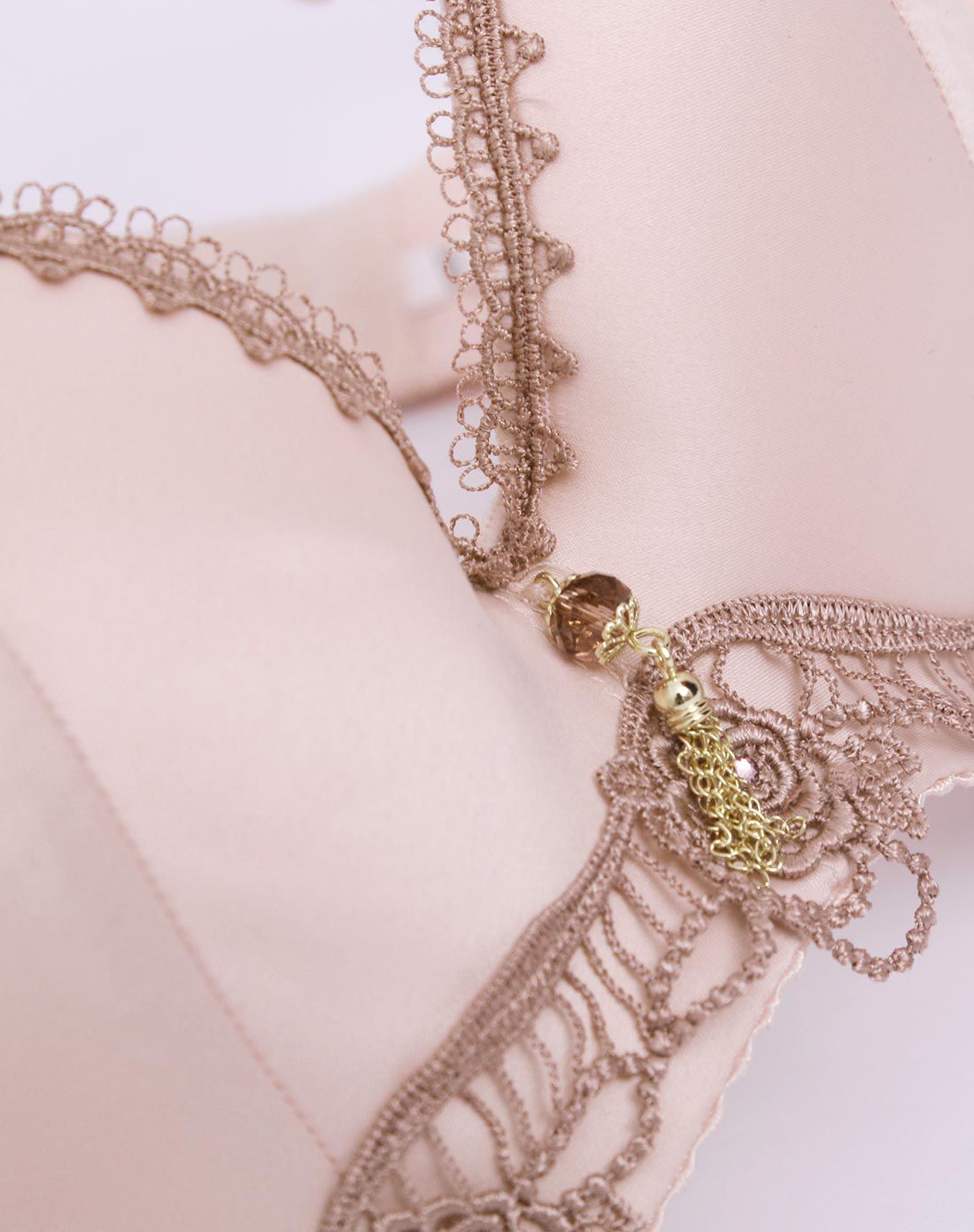 mmuses缪诗内衣专场幽韵纱华豆沙色缎面蕾丝集中深v聚拢文胸102615oc