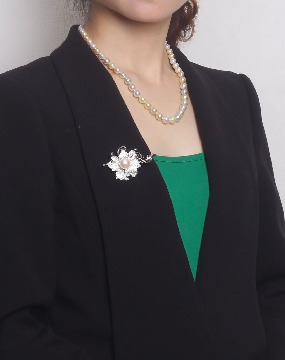 淡水珍珠蔷薇胸花