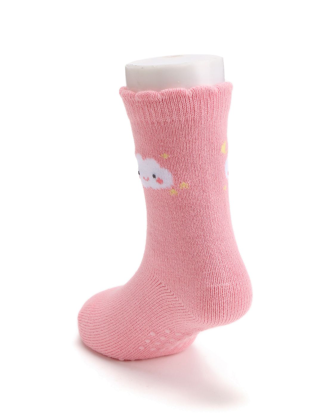 女童粉红色防滑袜子(三入装)
