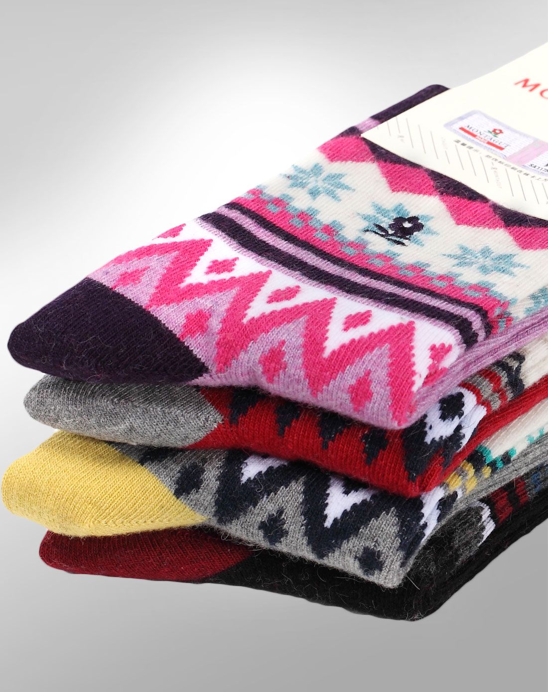 3双装梦特娇精品羊兔毛休闲女袜(混色随机)